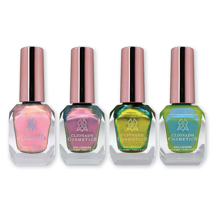 Stained Glass Collection Nail Polish Set of 5 Colors - Vibrant Long-Lasting Nail Lacquer for Gel Manicures & Nail Art Designs