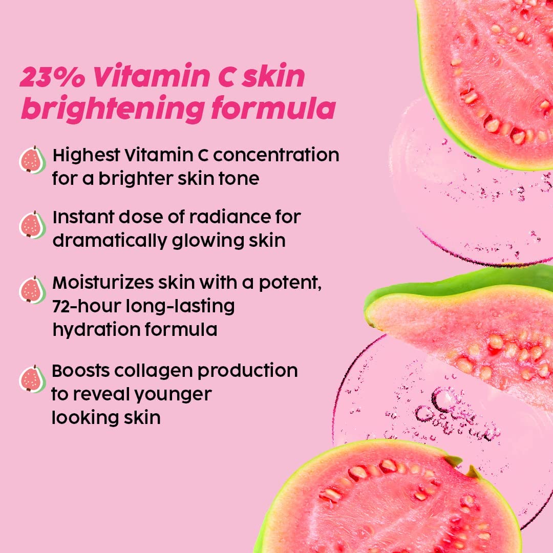 Sheltr 23% Vitamin C Guava Face Serum - Skin Brightening, Clear & Glowing Complexion - 20ml with Hyaluronic Acid & Pentavitin - For All Skin Types (Women & Men) - Perfect for Daily Skincare Routine & Anti-Aging Treatment