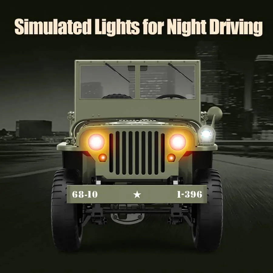 **JJRC C8815 4WD Off-Road RC Truck - 1:12 Scale Willys Military Jeep Remote Control Car for Adults & Kids - High Speed Climbing Vehicle for Outdoor, Backyard, Trail Adventures (USA Only)**