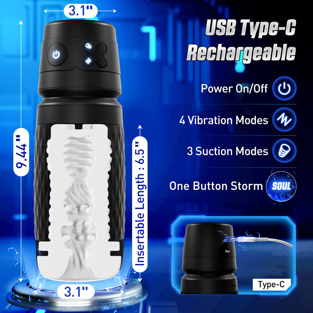 Cyberskin The Warrior - Automatic Male Masturbator with Vibration & Suction Technology - Perfect for Solo Pleasure and Discreet Adult Play