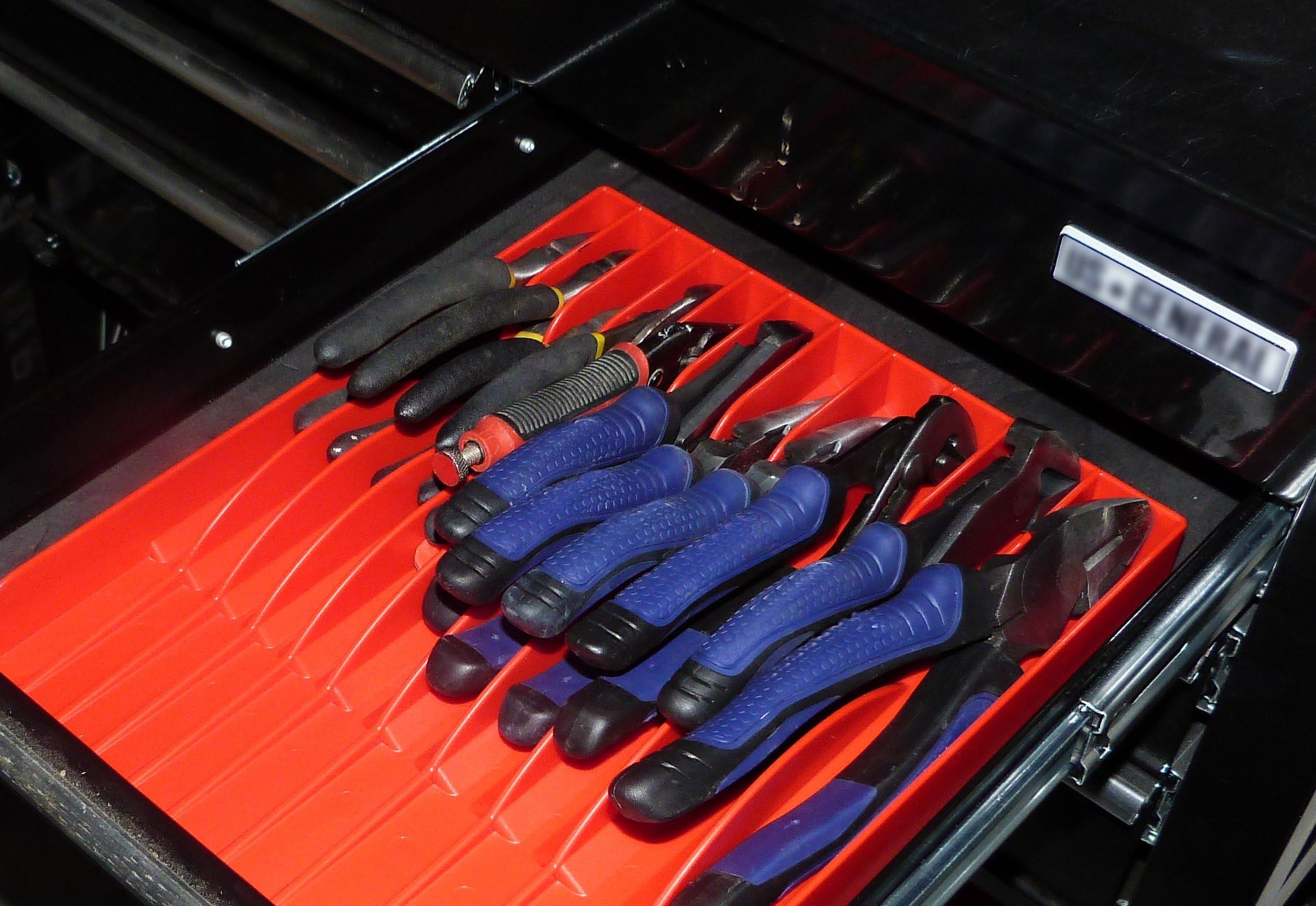 Best Pliers Organizer Tool Box - Heavy Duty Red Tool Storage for Mechanics & DIY - Perfect for Garage, Workshop & Home Use