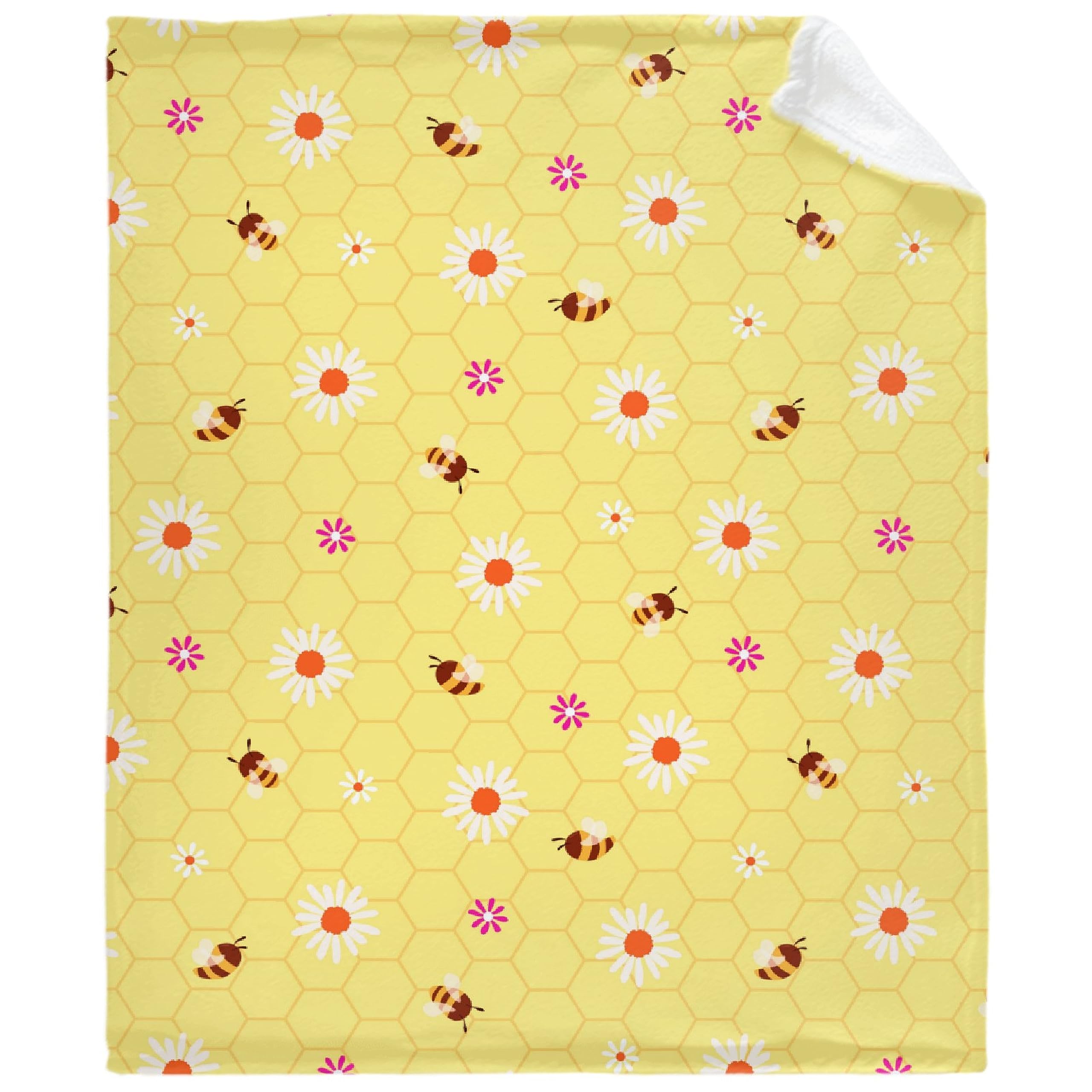 Soft Flannel Plush Bees Blanket - Warm & Lightweight Throw for Kids, Boys & Girls - 40''x50'' Cozy Blanket for Couch, Sofa, Bed, Office & Camping - Perfect Gift for Children
