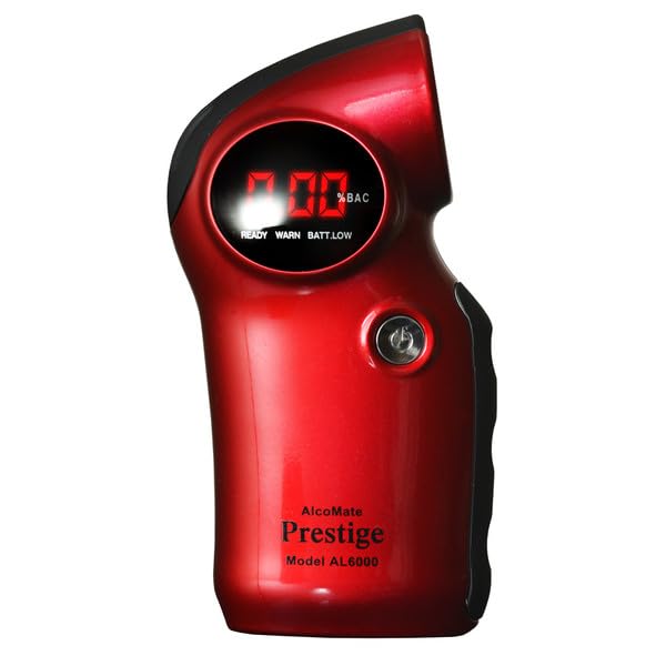 Prestige AL6000 Professional Breathalyzer - High Accuracy Alcohol Tester with Replaceable Sensors | DOT & FDA 510(k) Approved | Ideal for Personal Safety, Workplace Testing & Law Enforcement Use (Red)