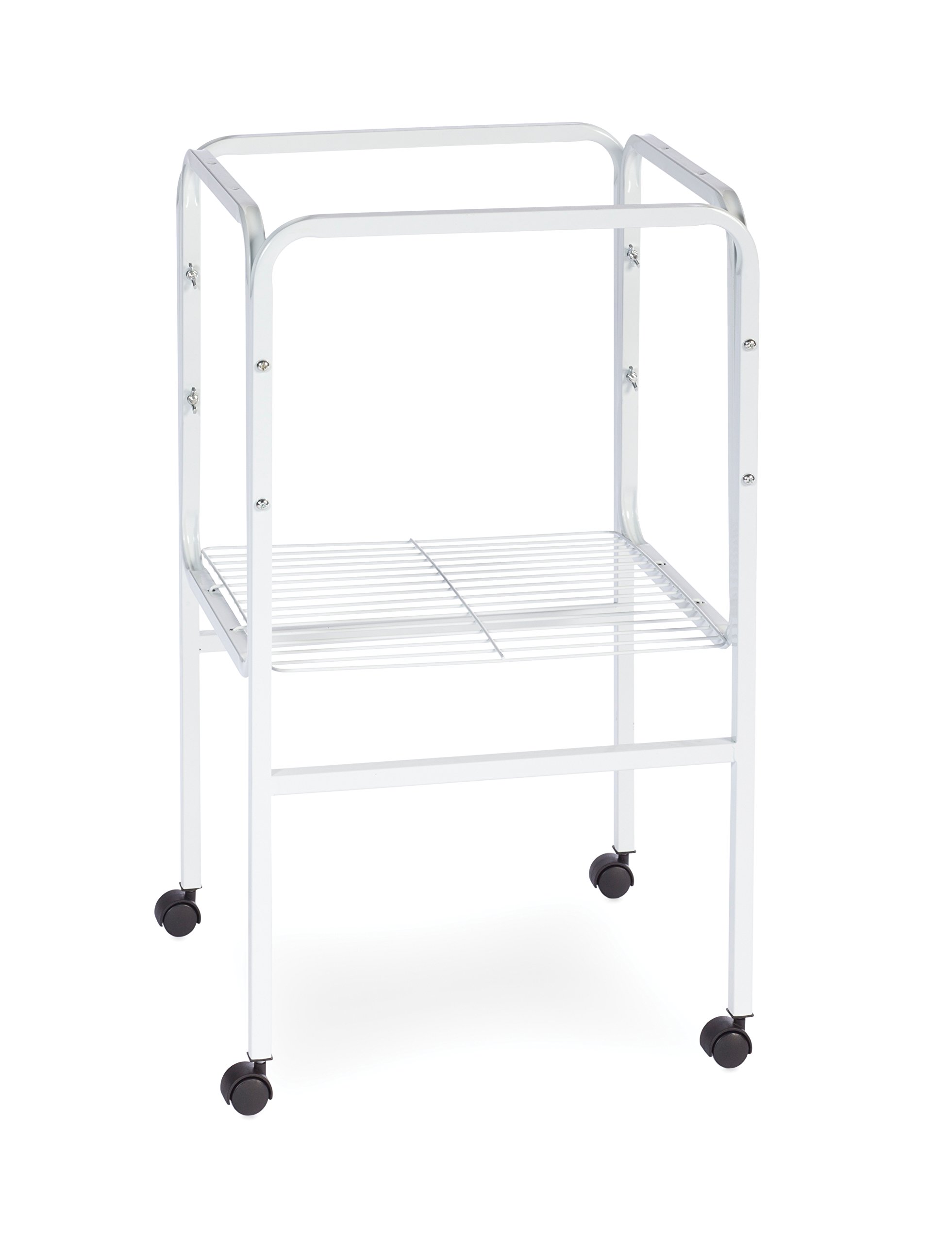 Prevue SP445W White Bird Cage Stand with Shelf - Durable & Stylish for Parrots, Cockatiels, Canaries | Perfect for Home, Office, or Aviary Use