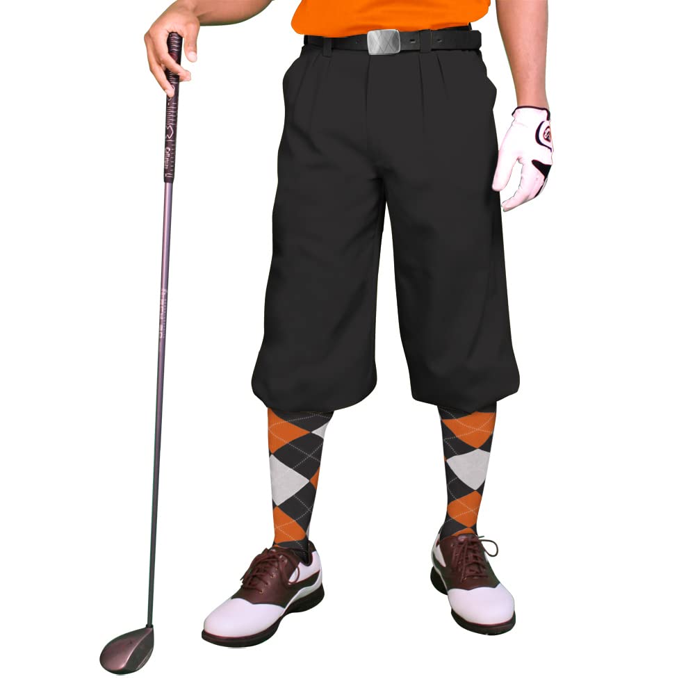 Premium Black Microfiber Plus Fours for Men - Comfortable Golf & Casual Wear Pants for Outdoor Sports & Leisure Activities