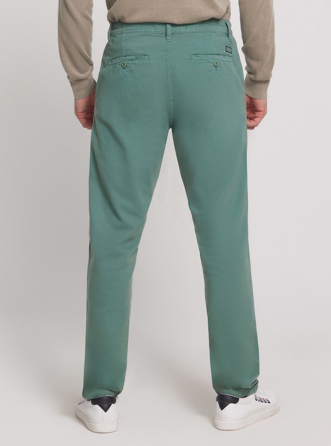 Green Mid Rise Angels Chino Pants for Women - Comfortable Stretch Work Pants, Office Wear & Casual Outfits