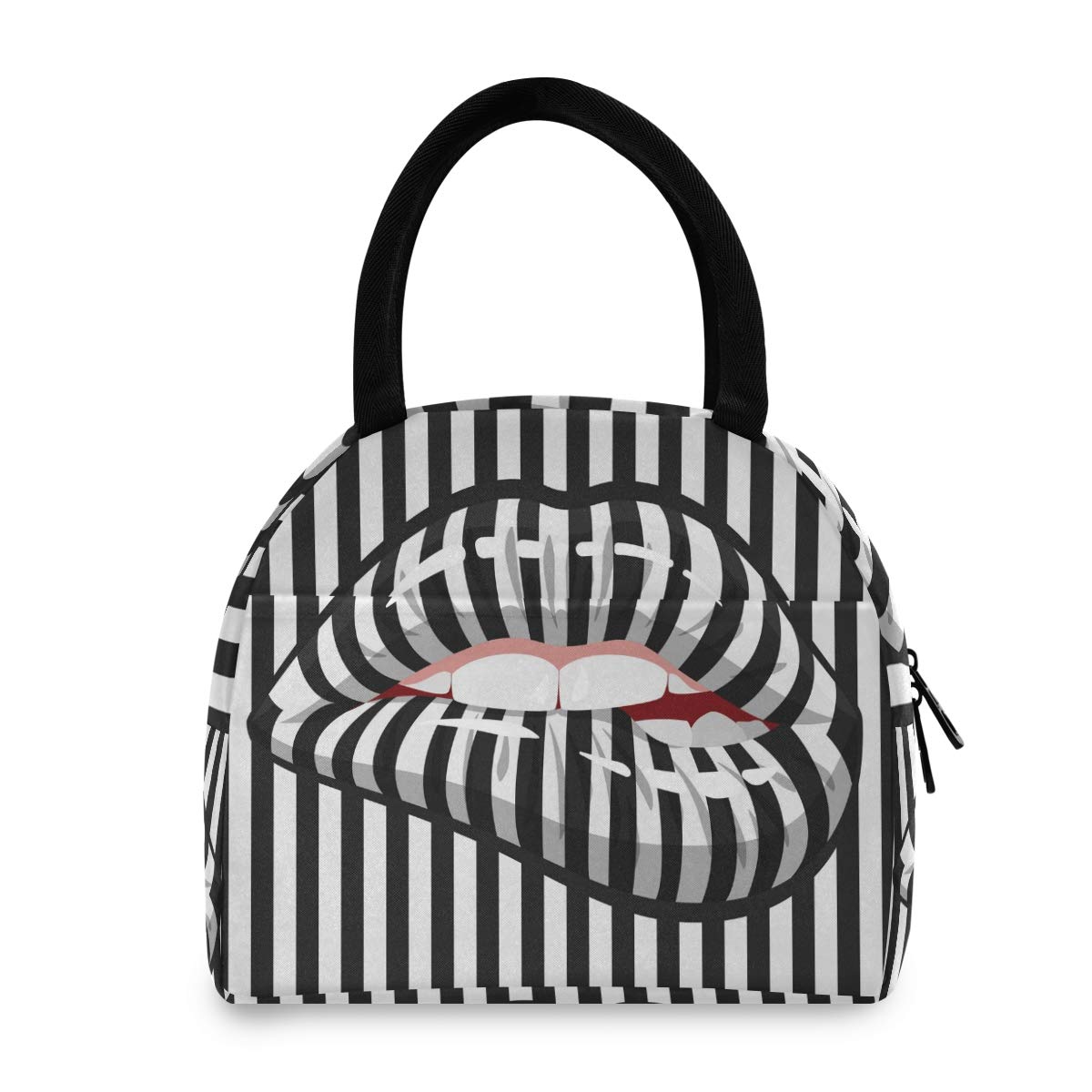 Senya Insulated Lunch Box - Striped Cooler Bag for Women & Kids, Picnic/School/Work