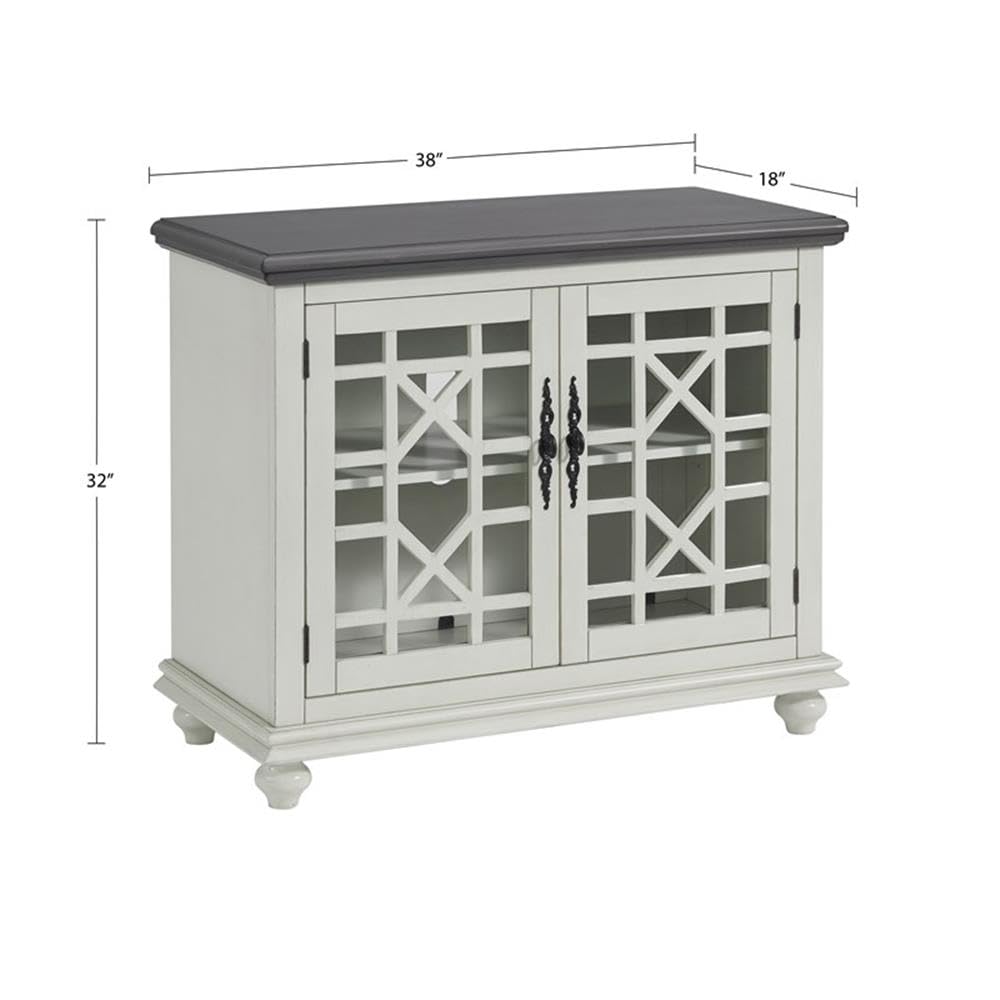 Martin Svensson Home Elegant Small Spaces TV Stand - White with Gray Top - Perfect for Apartments, Dorms & Compact Living Rooms