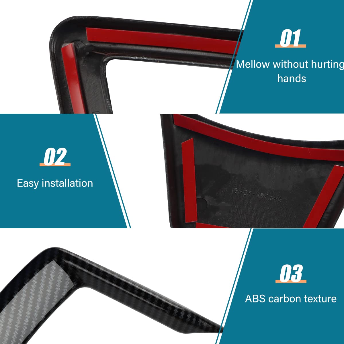 INTGET 4PCS Carbon Fiber Steering Wheel Stickers for Subaru Outback Legacy Crosstrek Forester Ascent Impreza (2018-2025) - Durable Trim Cover & Panel Frame Upgrade for Enhanced Interior Style & Grip