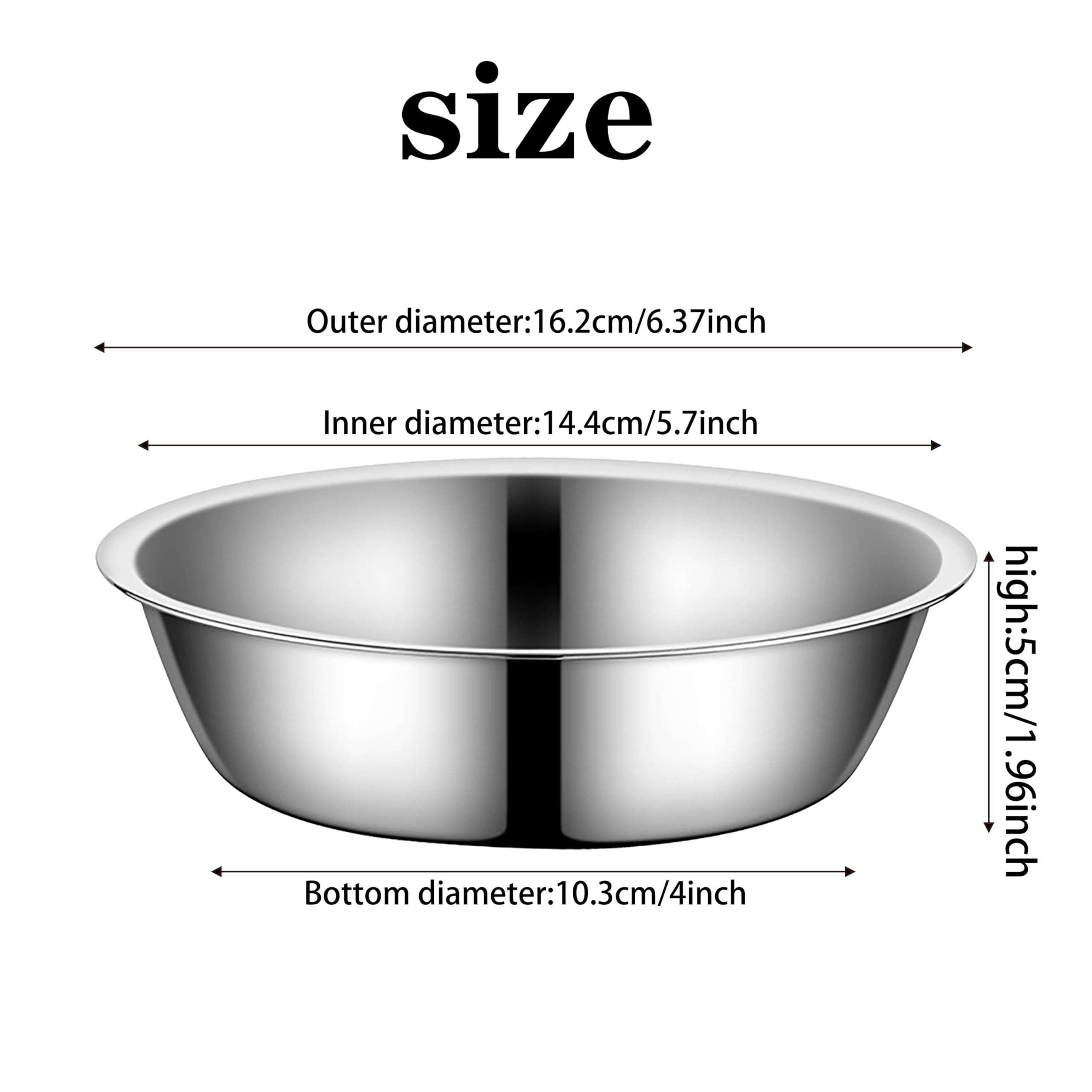 Premium Stainless Steel Pet Bowls for Cats & Small Dogs - 2-Pack Durable Metal Food & Water Dishes (6.3 Inch) - Perfect for Feeding Stations, Travel & Home Use