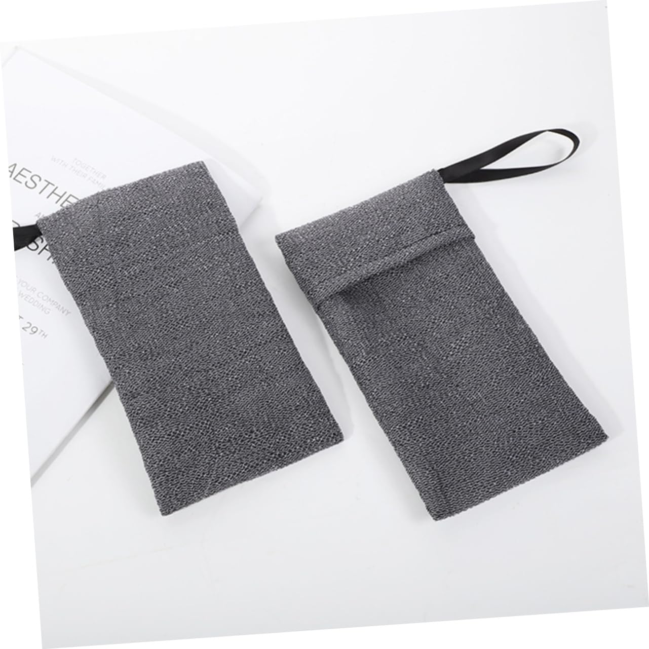 6-Pack Grey Nylon Soap Sponges for Face & Body Wash - Exfoliating Bath Sponge, Travel Soap Saver Pouch, Foaming Soap Holder - Perfect for Shower, Travel & Sensitive Skin Care
