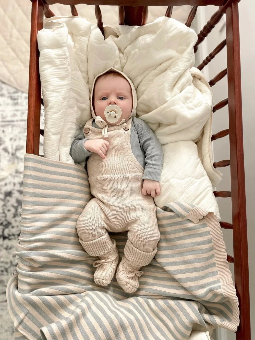 Pop Ya Tot Organic Cotton Baby Blanket - Soft & Hypoallergenic for Newborns & Toddlers - Perfect for Nursery, Swaddling & Stroller Use - Baby Blue Carnival Design