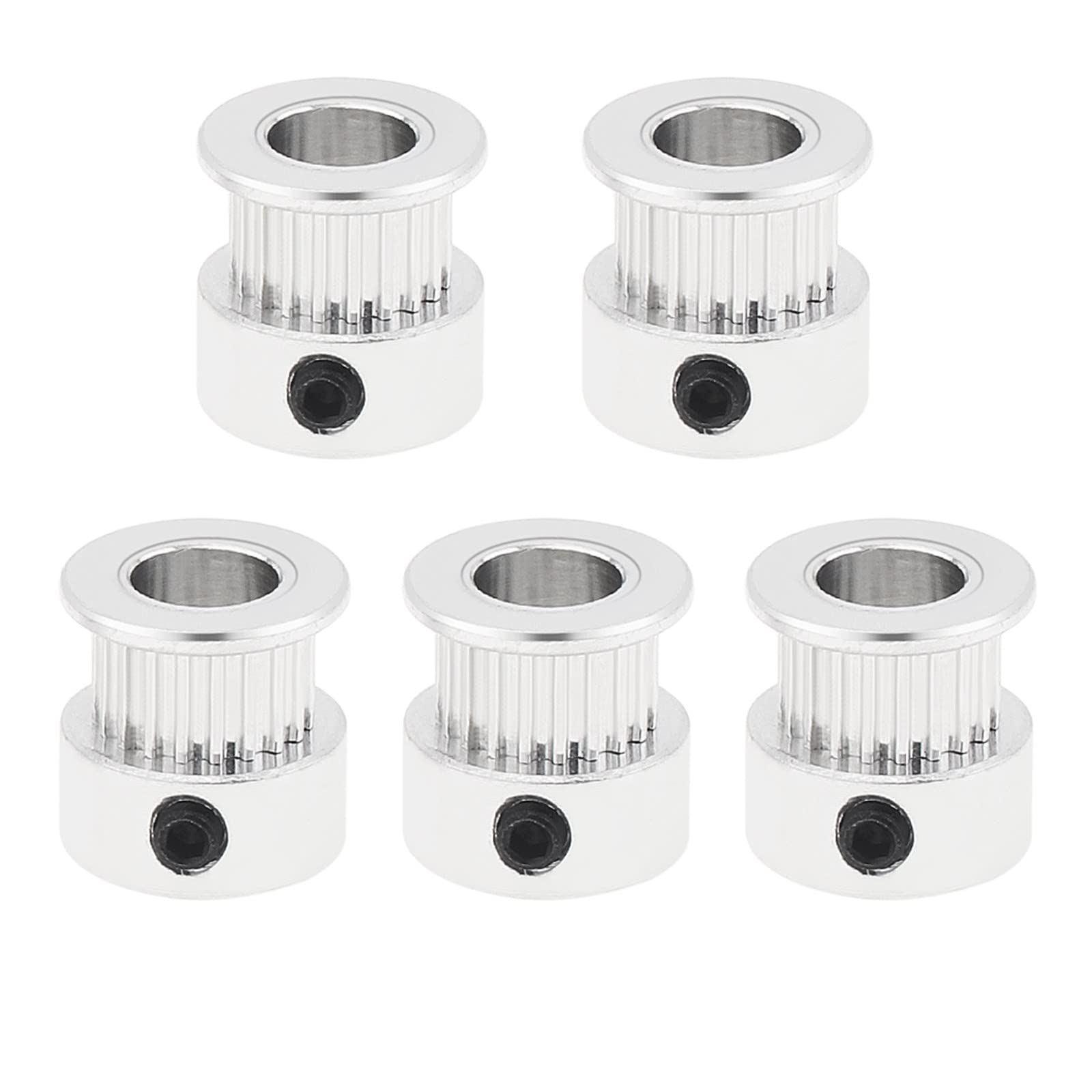 5 Pack GT2 Timing Belt Pulley 20 Teeth 8mm Bore Aluminum Wheel for 3D Printer CNC Machine - Perfect for DIY Robotics, RepRap, and 3D Printing Projects