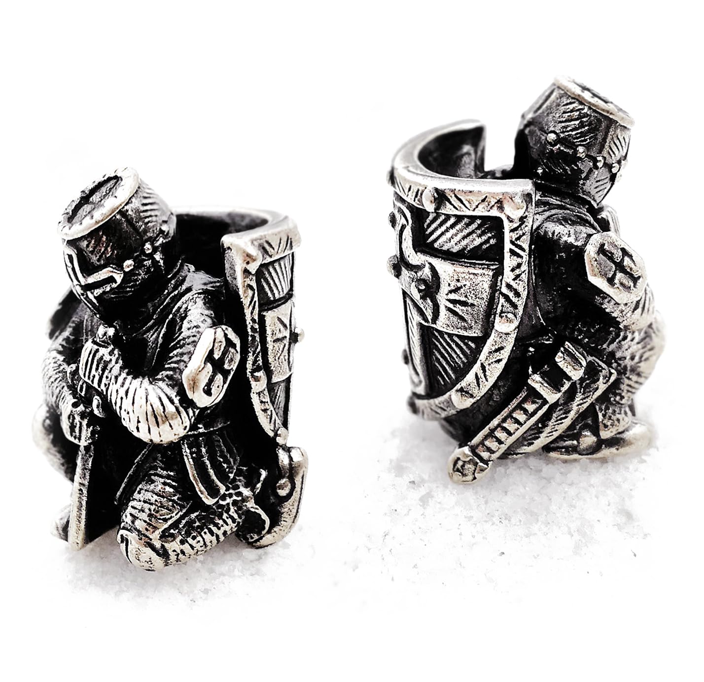 EDC Paracord Bead - Knight Templar Metal Charm for Knives & Lanyards - Outdoor Gear Accessory