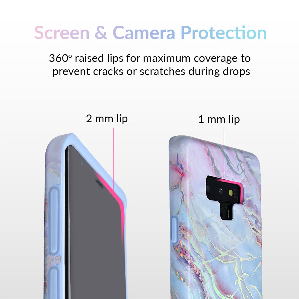 Holo Moonstone Marble Phone Case for Samsung Galaxy S21/S22/S23 - Protective Slim Cover with Unique Marble Design | Perfect for Everyday Use, Work & Travel