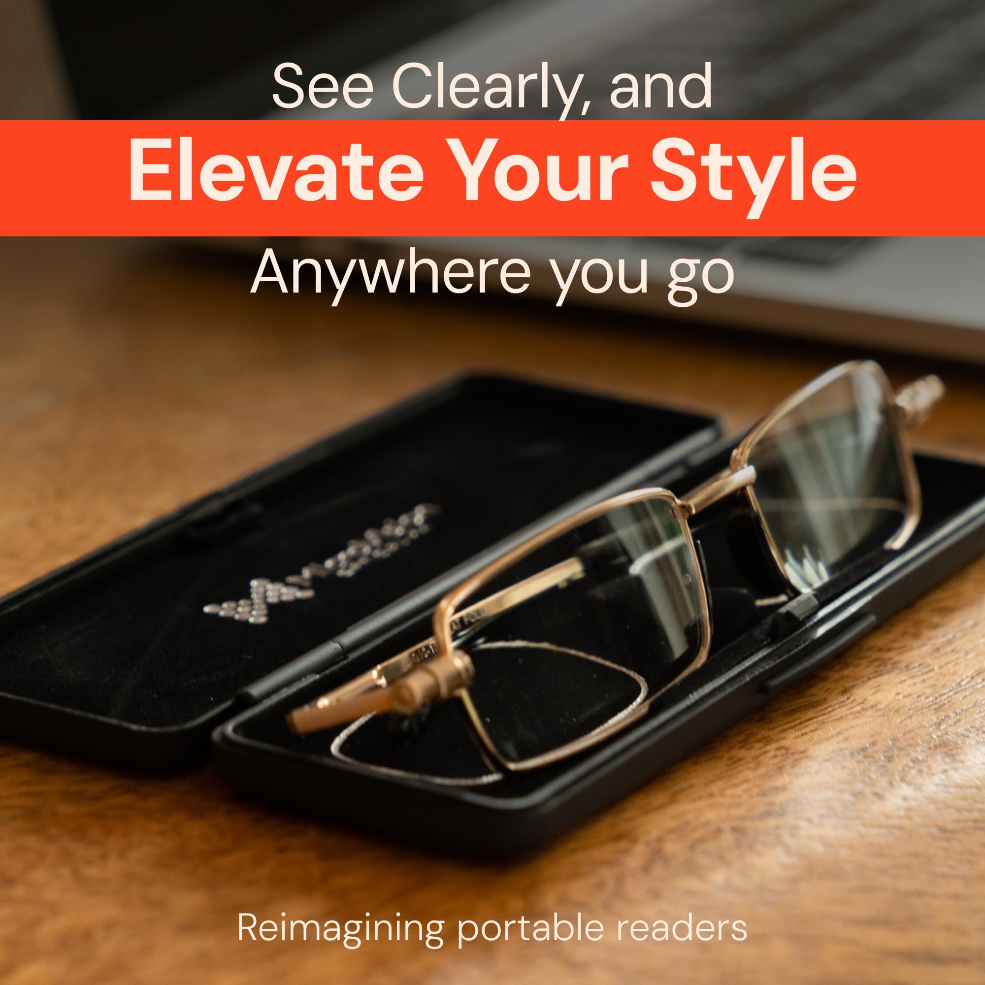 Foldable Reading Glasses with Slim Frame & Compact Case for Men and Women - Perfect for Travel, Reading, and Everyday Use