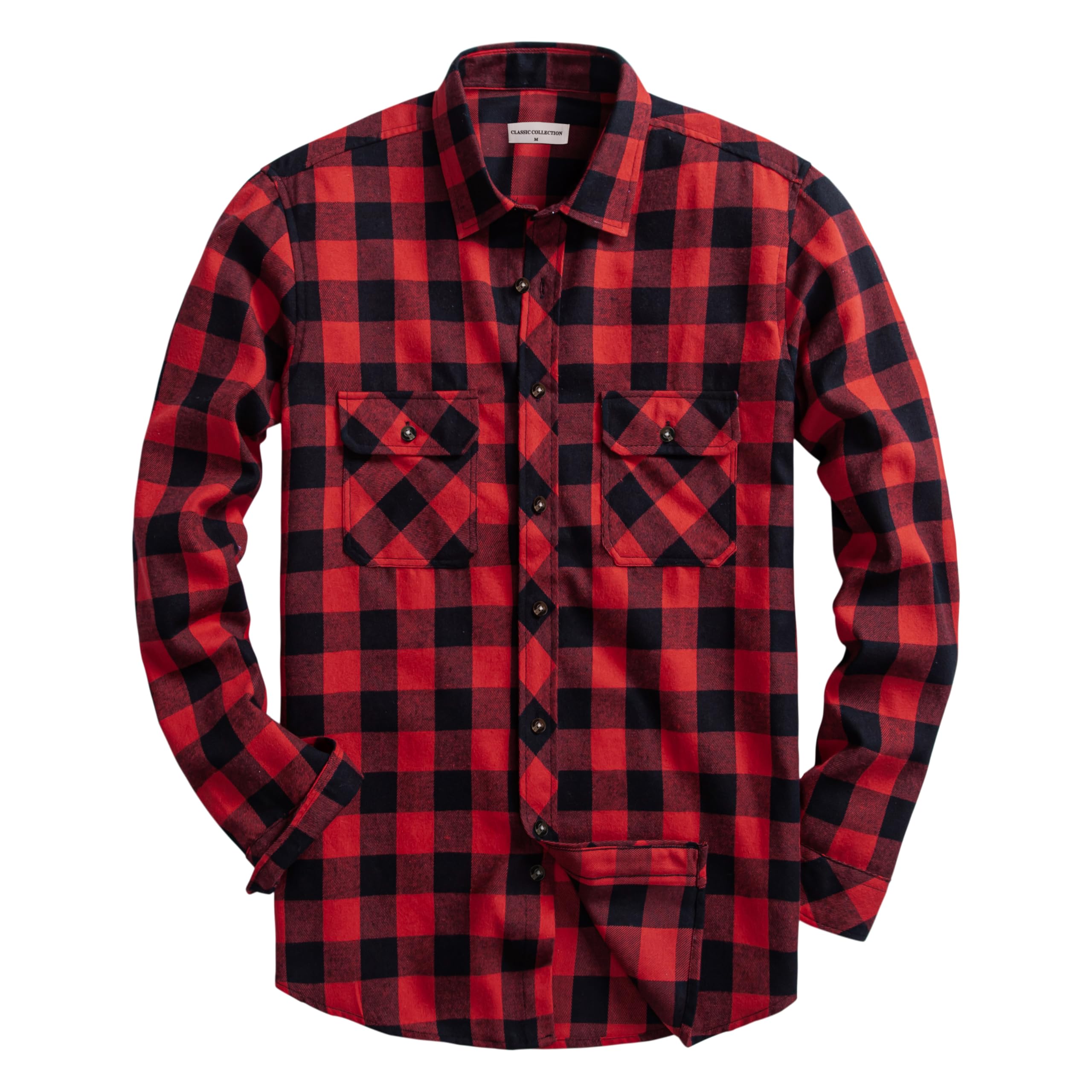 Men's Flannel Plaid Shirt - Regular Fit Casual Long Sleeve Button Down Fleece Shirt for Fall & Winter | Cozy Outdoor Camping, Hiking & Casual Wear