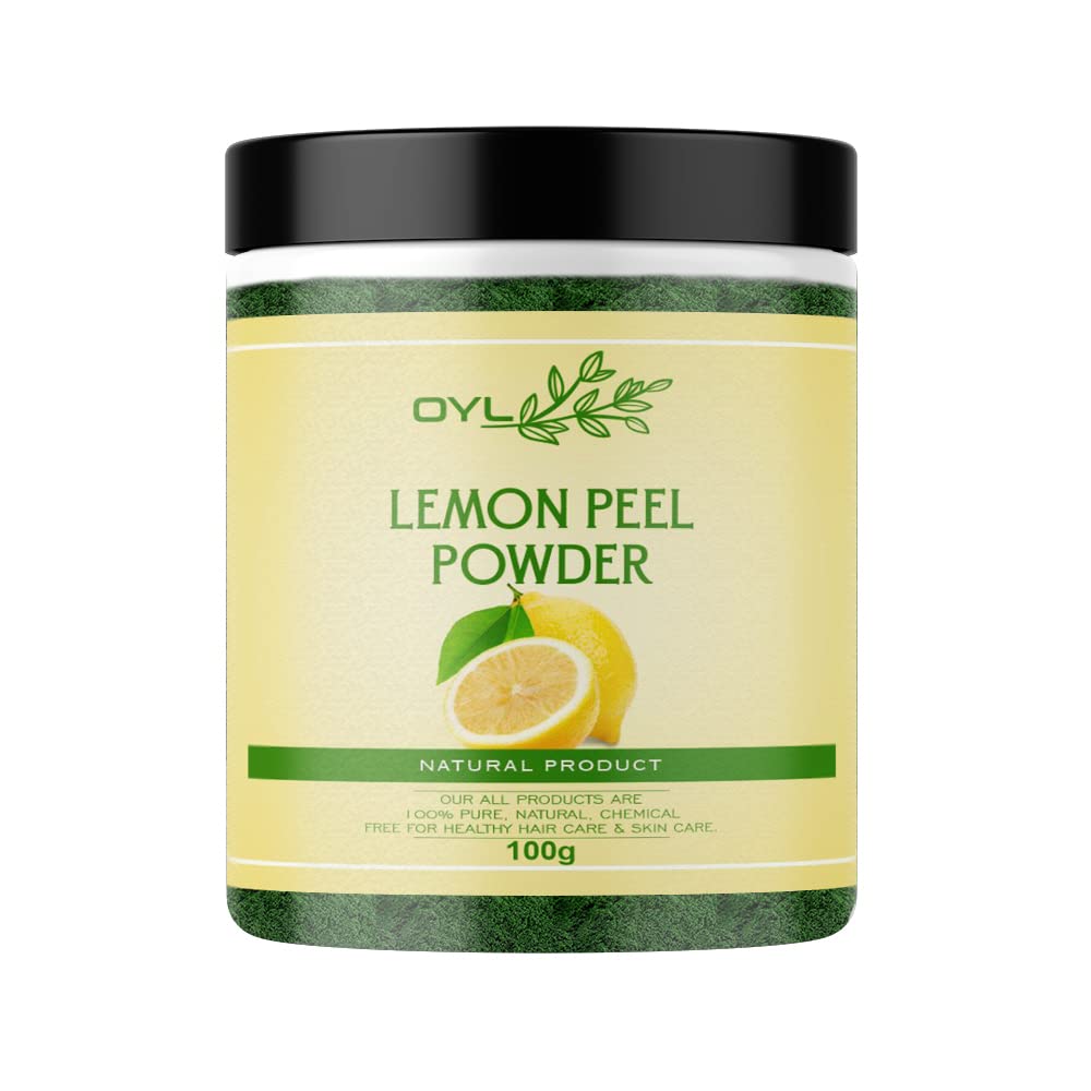 100% Pure Natural Lemon Peel Powder (Citrus Limonum) for Face Cleanser & Skin Brightening - Chemical Free, 100g | DIY Skincare, Homemade Face Masks & Natural Beauty Treatments