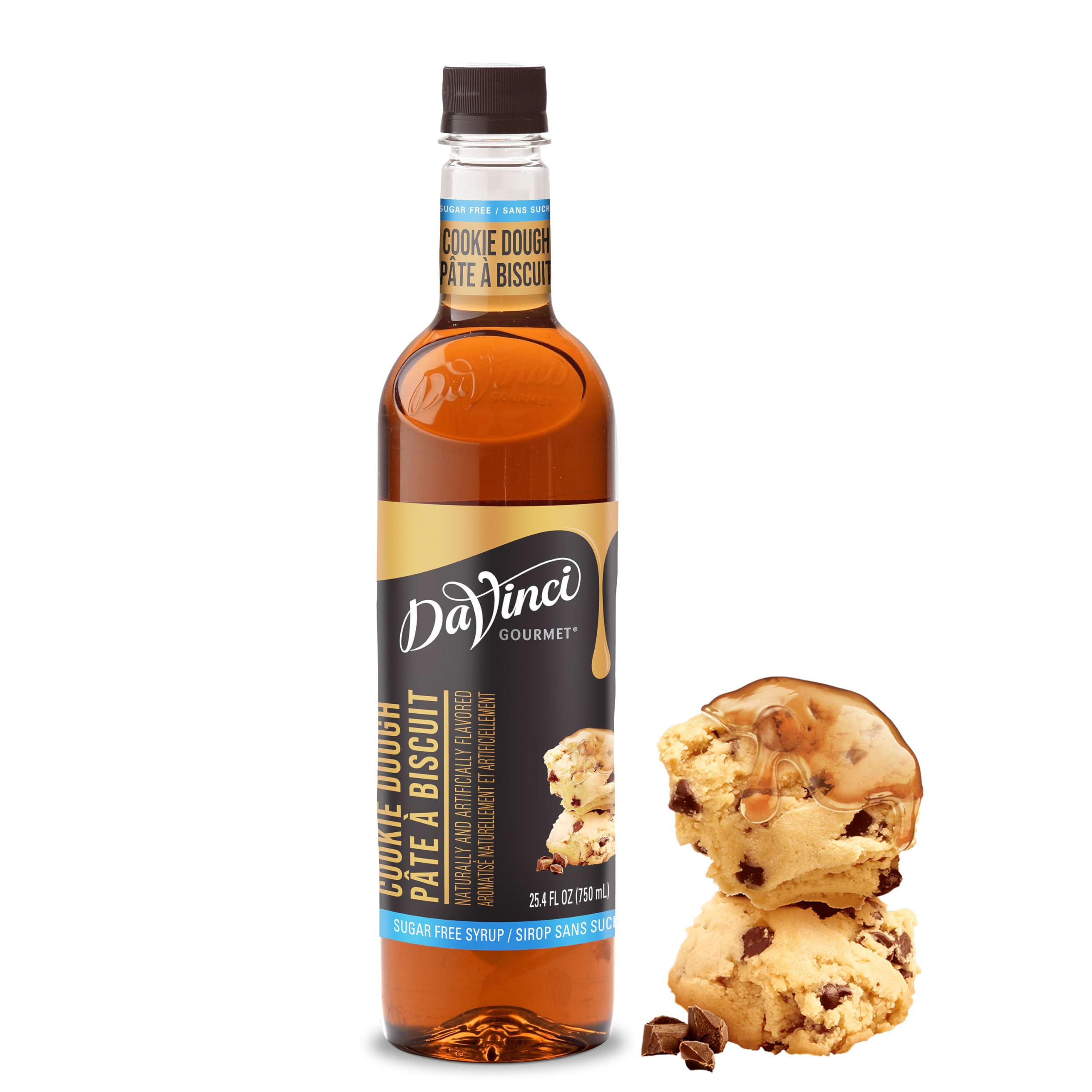 DaVinci Gourmet Sugar-Free Cookie Dough Syrup 25.4oz (750ml) - Low Calorie Flavoring for Coffee, Baking & Desserts - Keto Friendly, Vegan Syrup for Pancakes, Waffles & Ice Cream Toppings