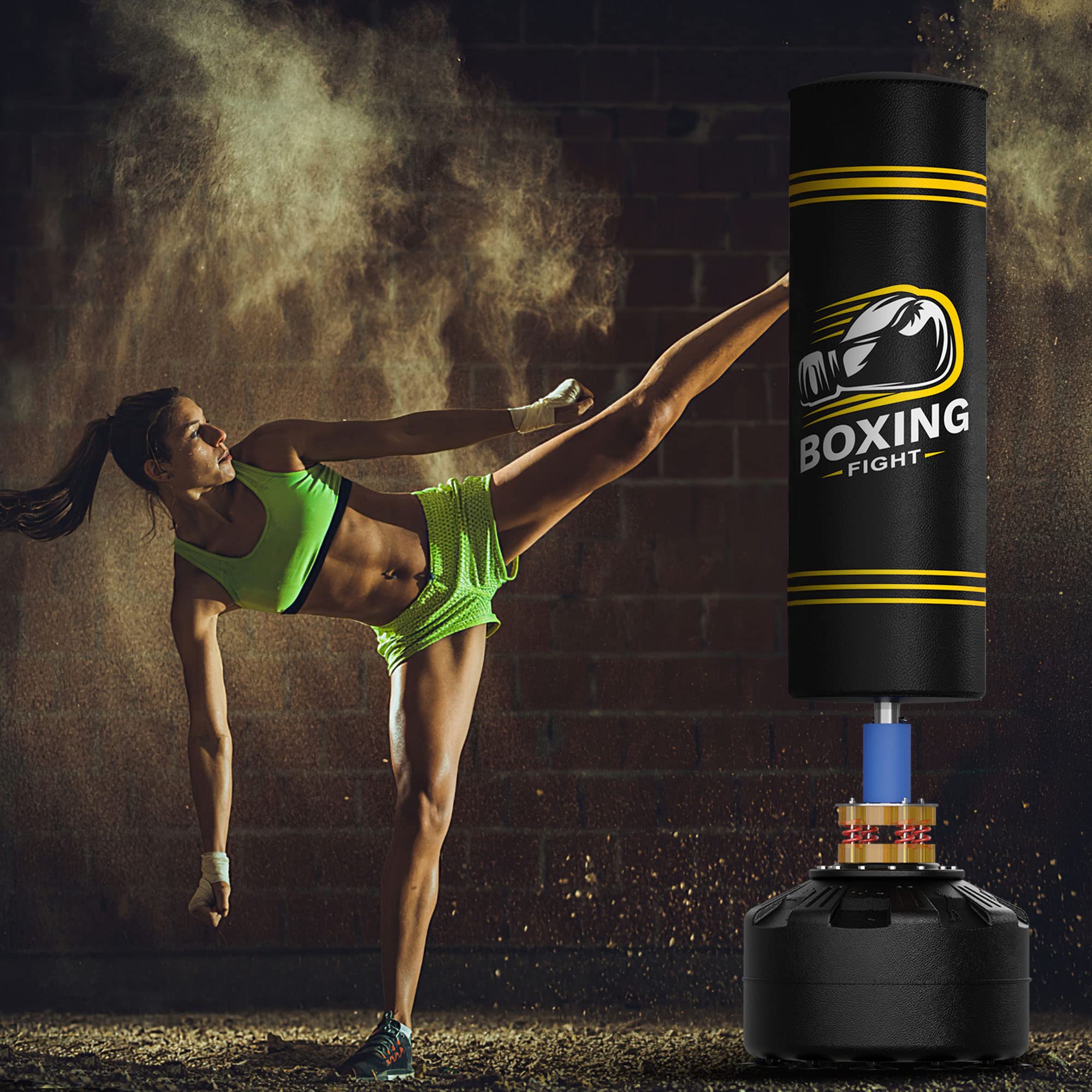 Elevens Freestanding Punching Bag - Heavy Duty Boxing Training Equipment for Adults & Kids - Perfect for Home Gym, Martial Arts, and Fitness Workouts