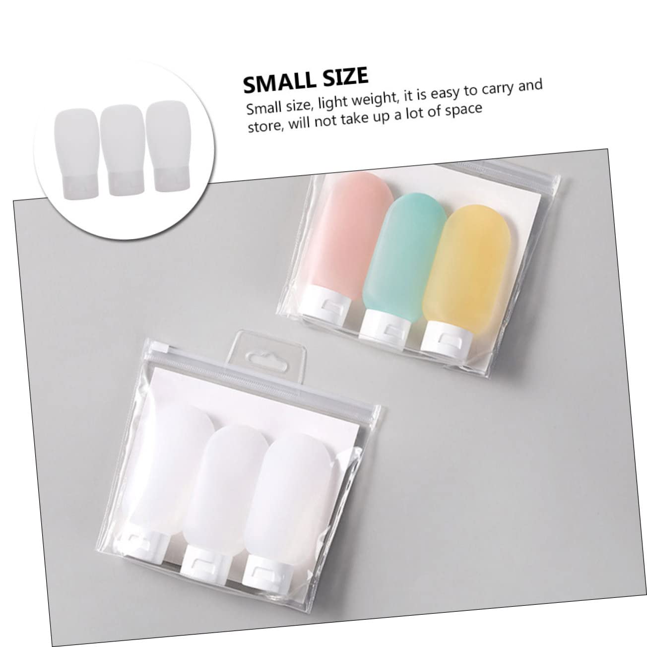 Mobestech 3-Piece Set 60ml Refillable Travel Bottles for Shampoo & Lotion - Leakproof Squeeze Dispenser for Toiletries - Perfect for Business Travel, Gym, Camping & Vacation Essentials