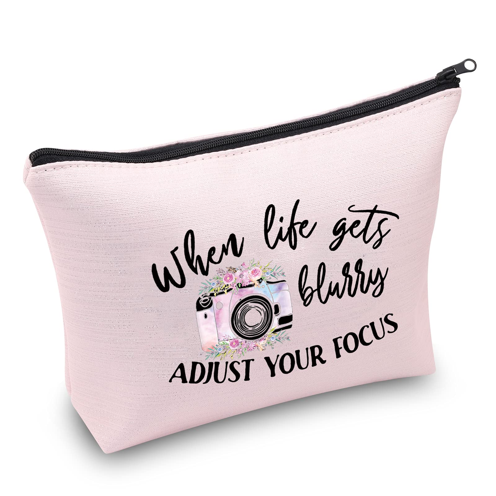 MBMSO Photographer Makeup Bag - Perfect Gift for Photography Lovers & Inspirational Present (Pink) - Great for Travel, Cosmetics Storage & Camera Accessories Organization