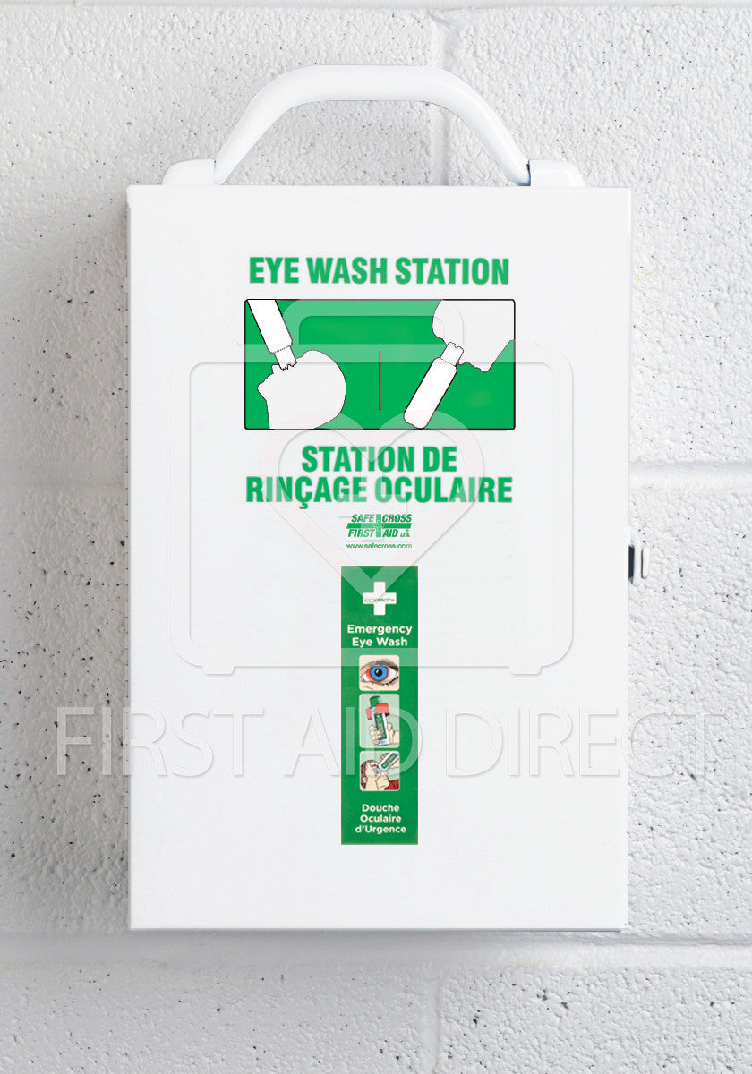 Cederroth 500 mL Eye Wash Station - Portable Metal Eye Wash Kit for Emergency First Aid, Workplace Safety & Chemical Splash Protection