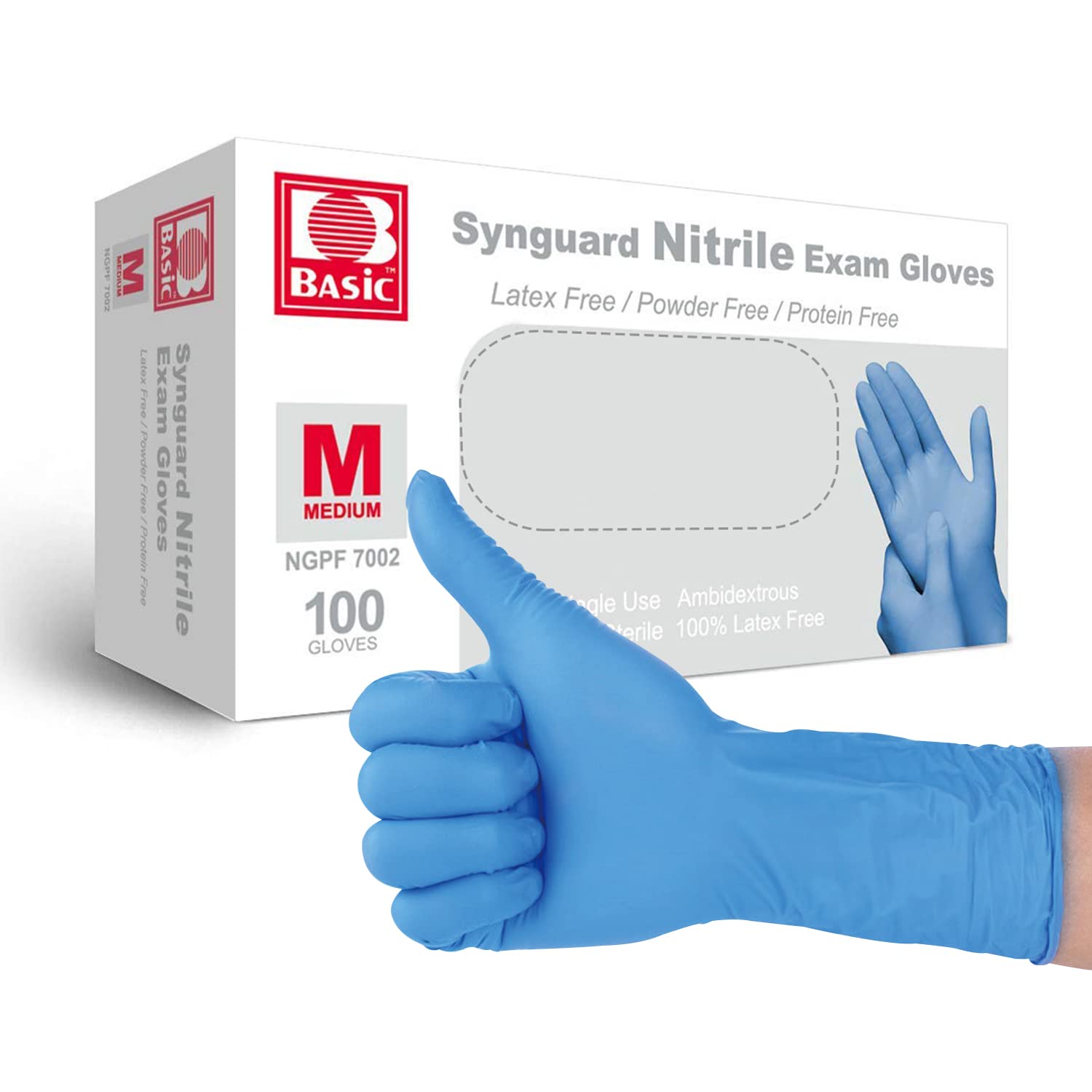 Powder-Free Vinyl Exam Gloves - Latex & Protein Free - Disposable Medical, Cleaning & Food Safe Gloves (100 Pack) - Ideal for Healthcare, Food Handling & Household Cleaning