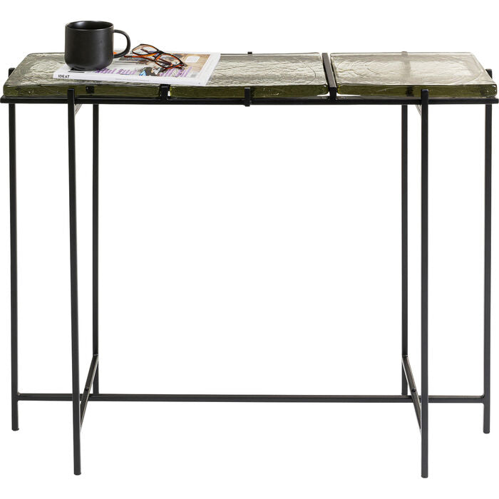 Black Console Table 98x80cm - Modern Entryway Furniture for Living Room, Hallway & Office