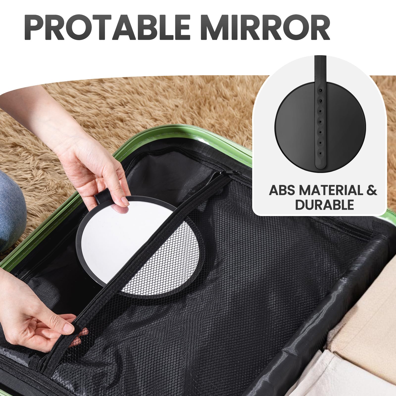 Fogless Shower Mirror for Shaving - Travel & Bathroom Accessories for Men & Women