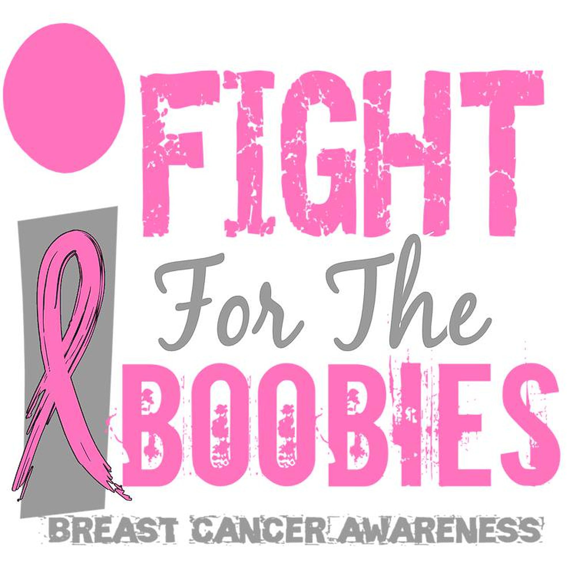Fight for The Boobie 3x3 Inch Square Car Magnet - Strong Magnetic Bumper Sticker for Breast Cancer Awareness, Cars, Trucks & Metal Surfaces