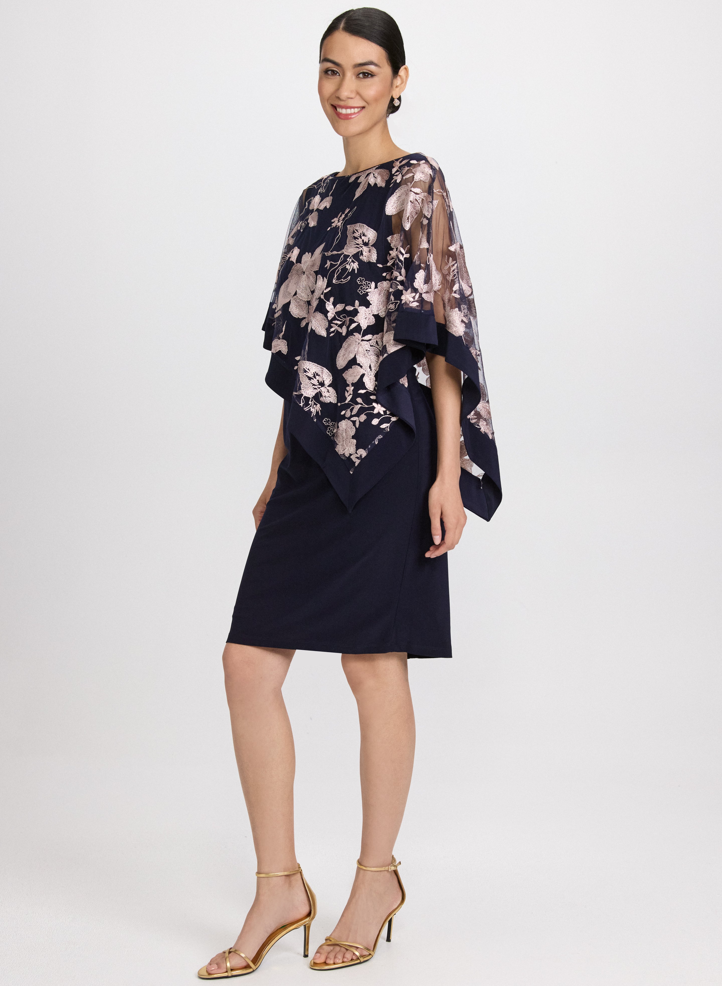 Stylish Embroidered Poncho & Jersey Dress for Women - Boho Chic Fashion for Casual Outings & Beach Cover-Ups