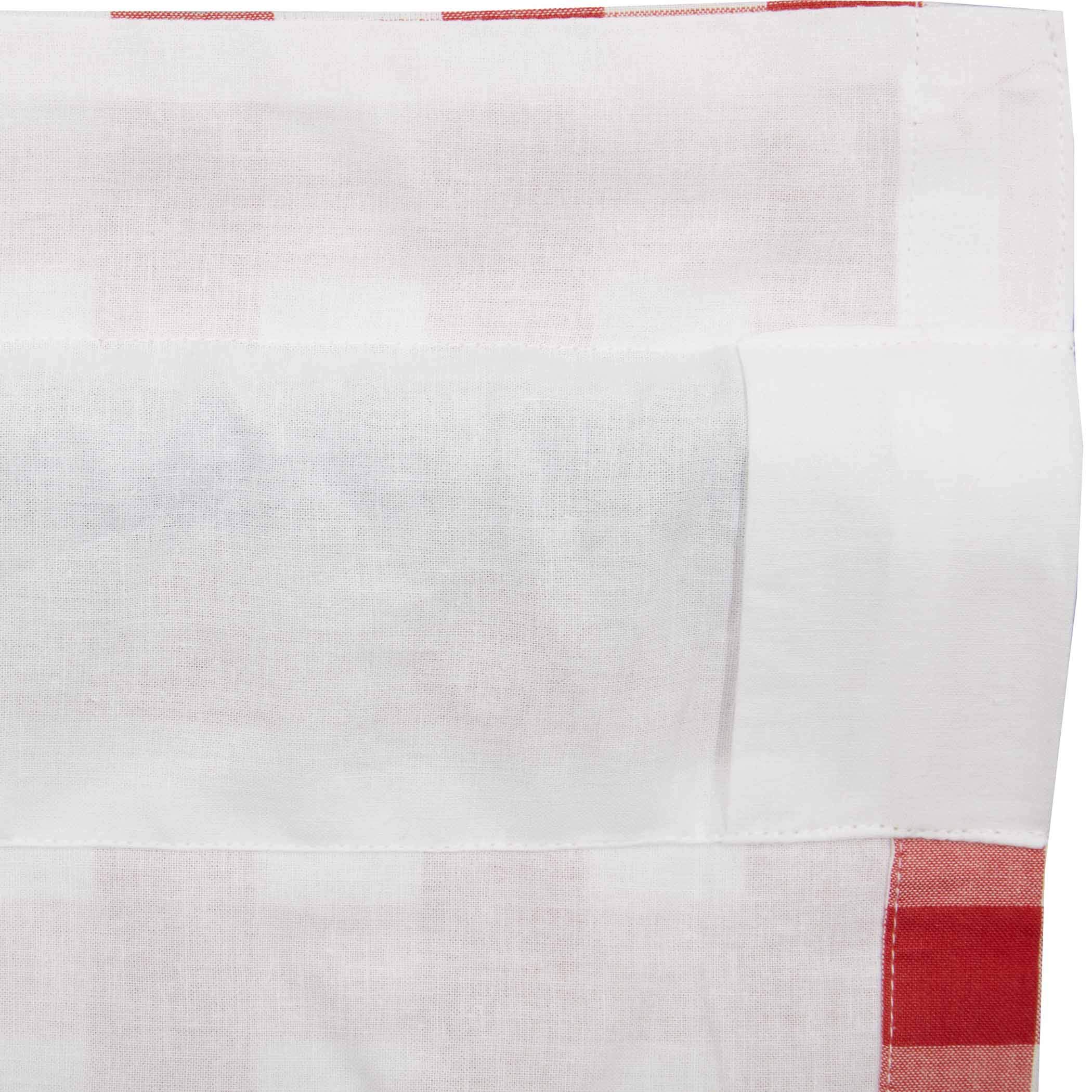 Farmhouse Red Buffalo Check Cotton Kitchen Curtains - 16x60 Inch Rod Pocket Valance with Hanging Loops - Perfect for Country Style Windows, Dining Room & Cozy Home Decor