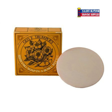 Geo F Trumper Refillable Almond Shaving Soap for Men - Luxury Wet Shaving Cream for Sensitive Skin, Perfect for Home & Travel Grooming Kits