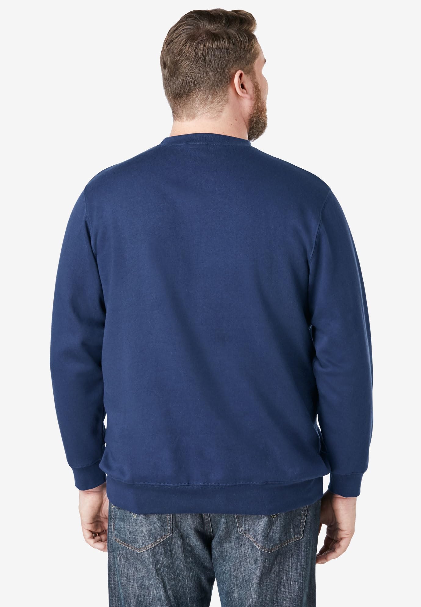 KingSize Men's Big & Tall Fleece Crewneck Sweatshirt - Soft & Comfortable Winter Pullover for Plus Size Men - Perfect for Casual Wear, Outdoor Activities & Layering in Cold Weather