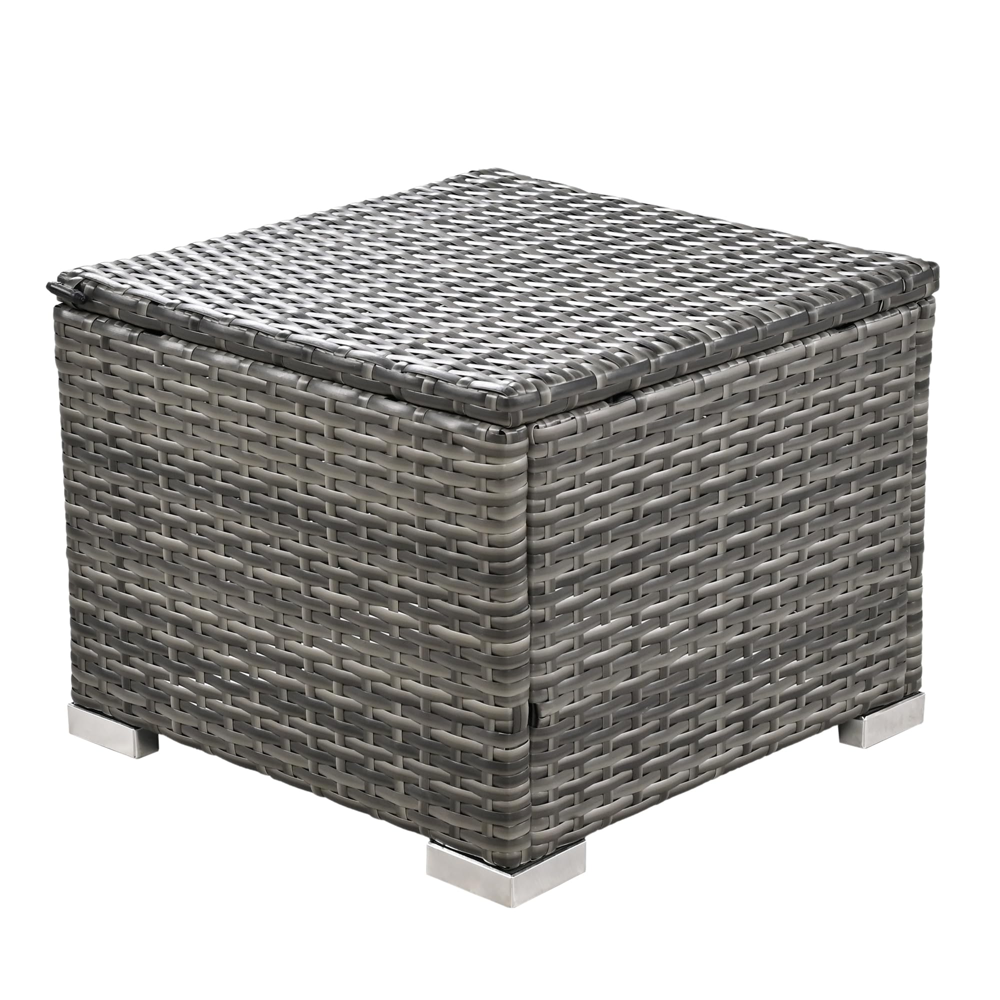 Merax 9-Piece All-Weather Patio Conversation Set - Outdoor Rattan Wicker Sectional Sofa with Solid Wood Coffee Table & Ottomans, Beige - Perfect for Backyard, Garden, Poolside & Terrace Relaxation