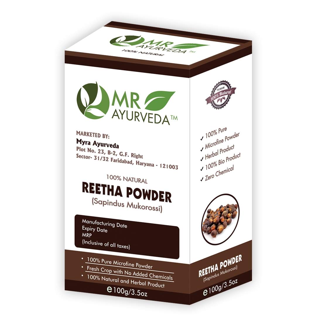 Organic Reetha Powder for Hair & Skin Care - 100% Natural Ayurvedic Soapnut Powder for Hair Wash, Scalp Treatment & Glowing Skin | Chemical-Free, Vegan-Friendly (100g) | Perfect for DIY Shampoo, Face Masks & Natural Cleansing