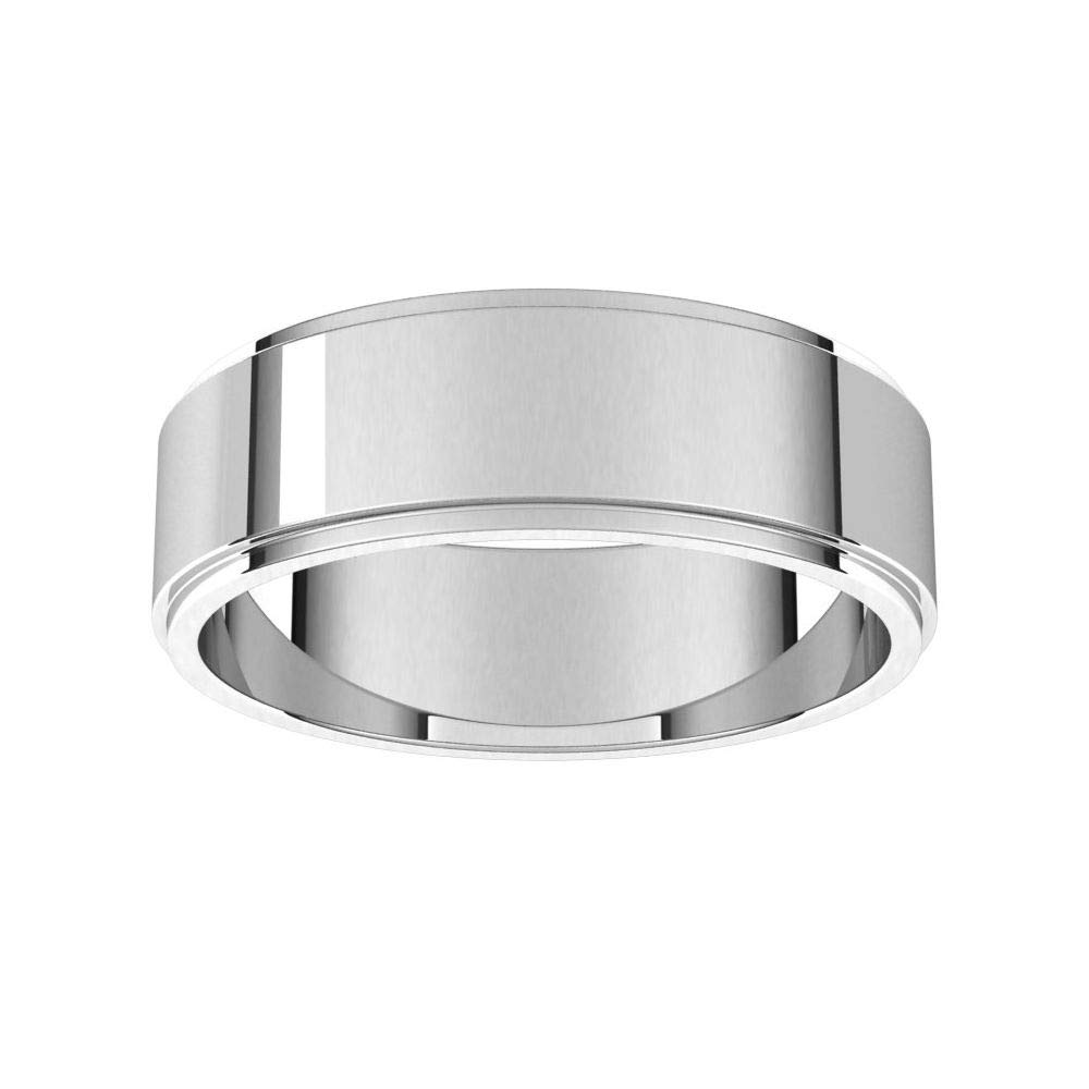 Tarnish Resistant 925 Sterling Silver 6mm Flat Edge Wedding Band Ring for Men - Heavy Duty Classic Plain Design - Size 10 - Perfect for Weddings, Anniversaries & Everyday Wear