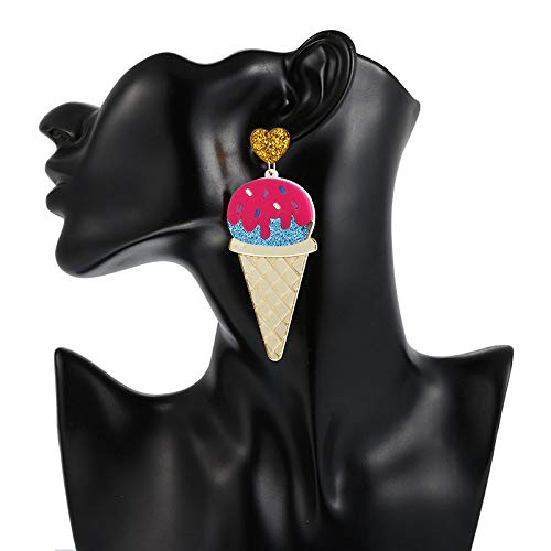 Funny Acrylic Donut & Ice Cream Earrings - Cute Cartoon Dangle Drop Food Jewelry for Women & Teen Girls | Colorful Fashion Accessories for Parties, Gifts & Everyday Wear