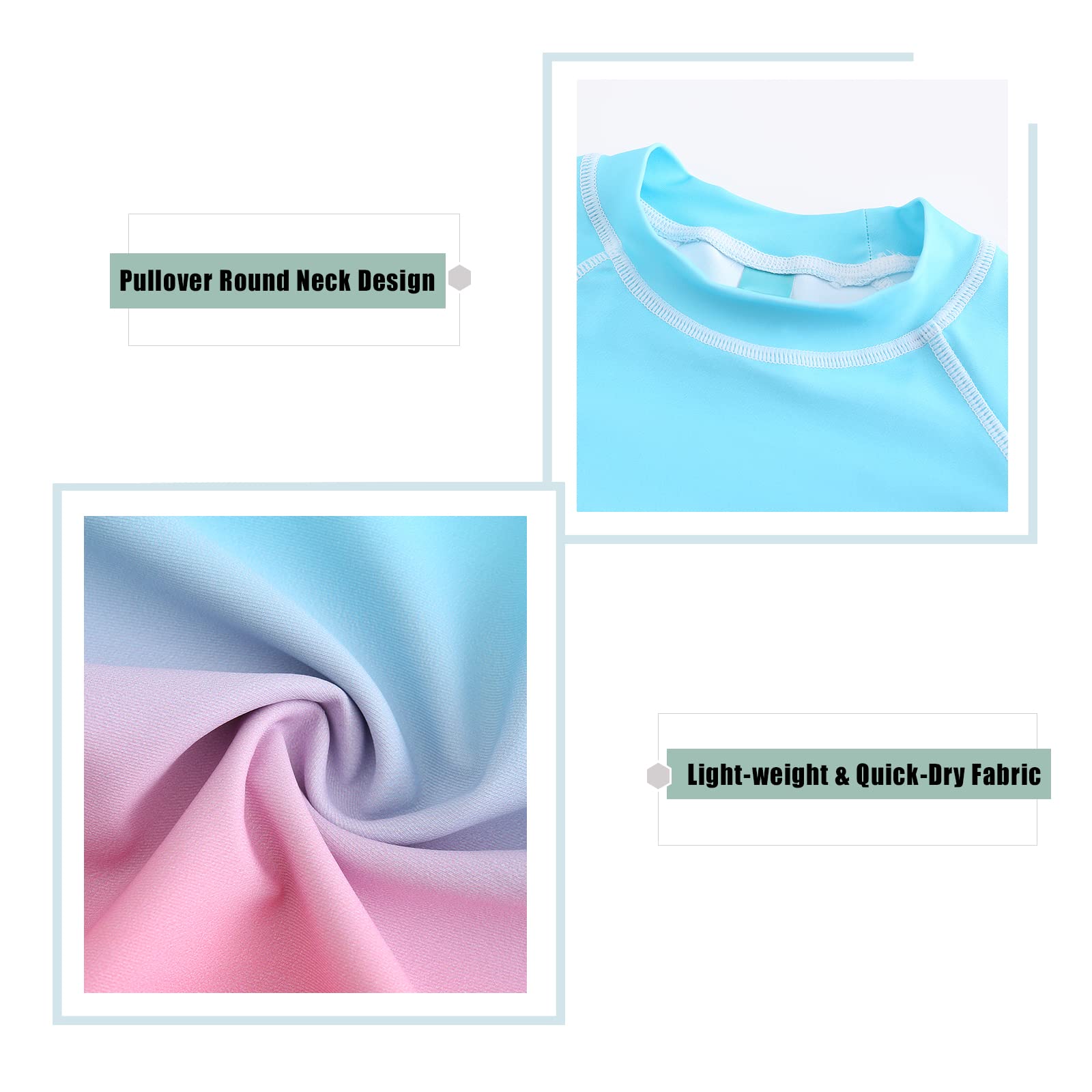 **Girls Rash Guard Swimsuits Short Sleeve UPF 50+ Sun Protection One Piece Bathing Suit for Kids 7-16 Years - Perfect for Swimming, Beach & Pool Activities**
