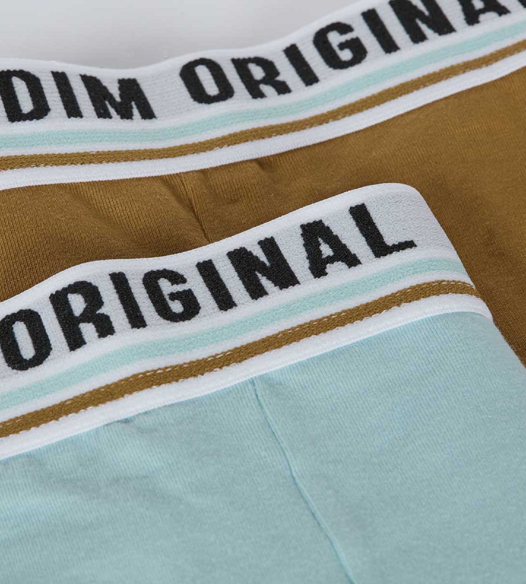 2 Pack Retro Waistband Cotton Stretch Boxer Briefs for Men - Blue & Brown - Comfortable Underwear for Daily Wear & Active Lifestyles