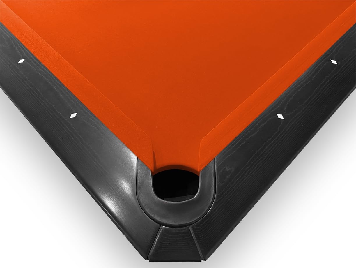 Premium Simonis 860 Pool Table Cloth Replacement Kit for 8 FT Tables - Includes Precut Bed & Rail Cloth, Horsehair Brush, Spots & Chalk (Orange) | Professional Billiard Accessories for Home Game Rooms & Bars