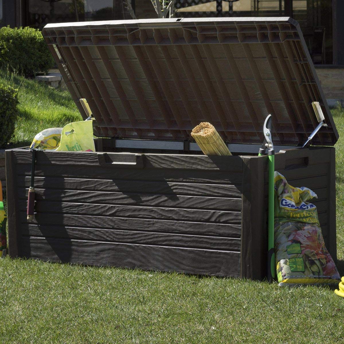 Heavy Duty 145 Gallon Outdoor Storage Deck Box - Weather Resistant, Lockable Lid, 793lb Capacity for Patio & Garden