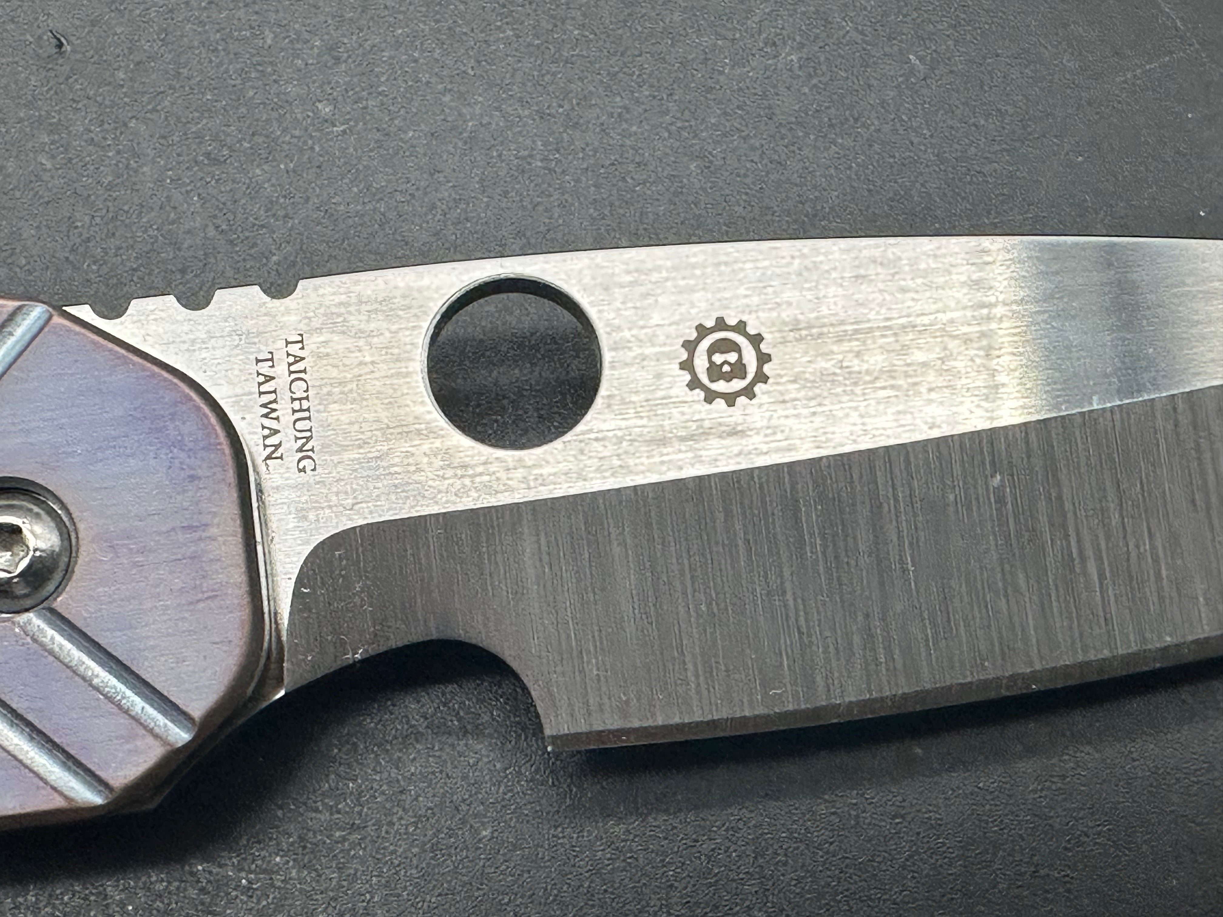 Spyderco Smock Knife with Milled Titanium Scales & Custom Pocket Clip - EDC, Outdoor, Tactical & Everyday Carry Folding Knife
