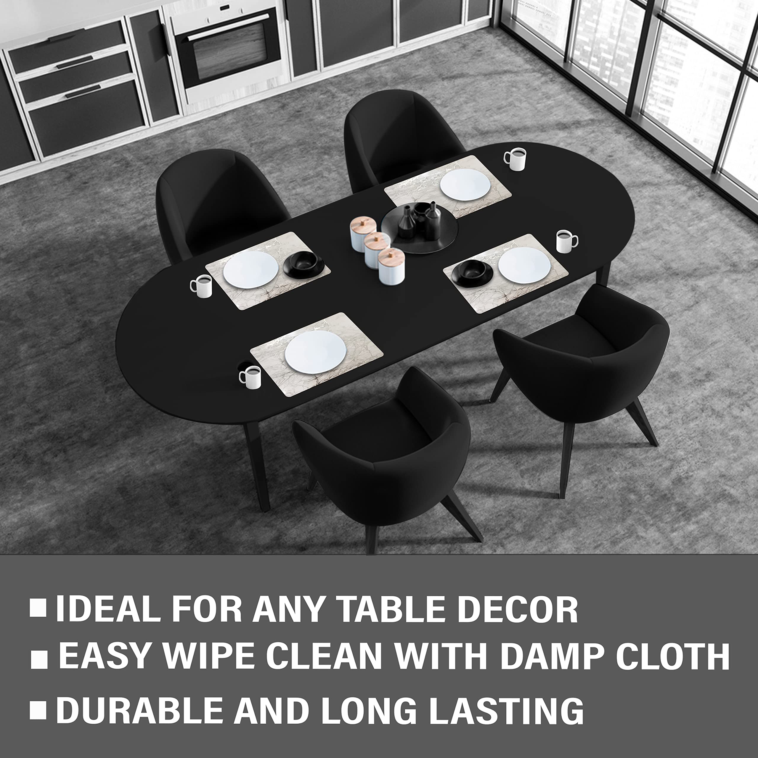 Elegant Marble Cork Placemats Set of 2 - 12