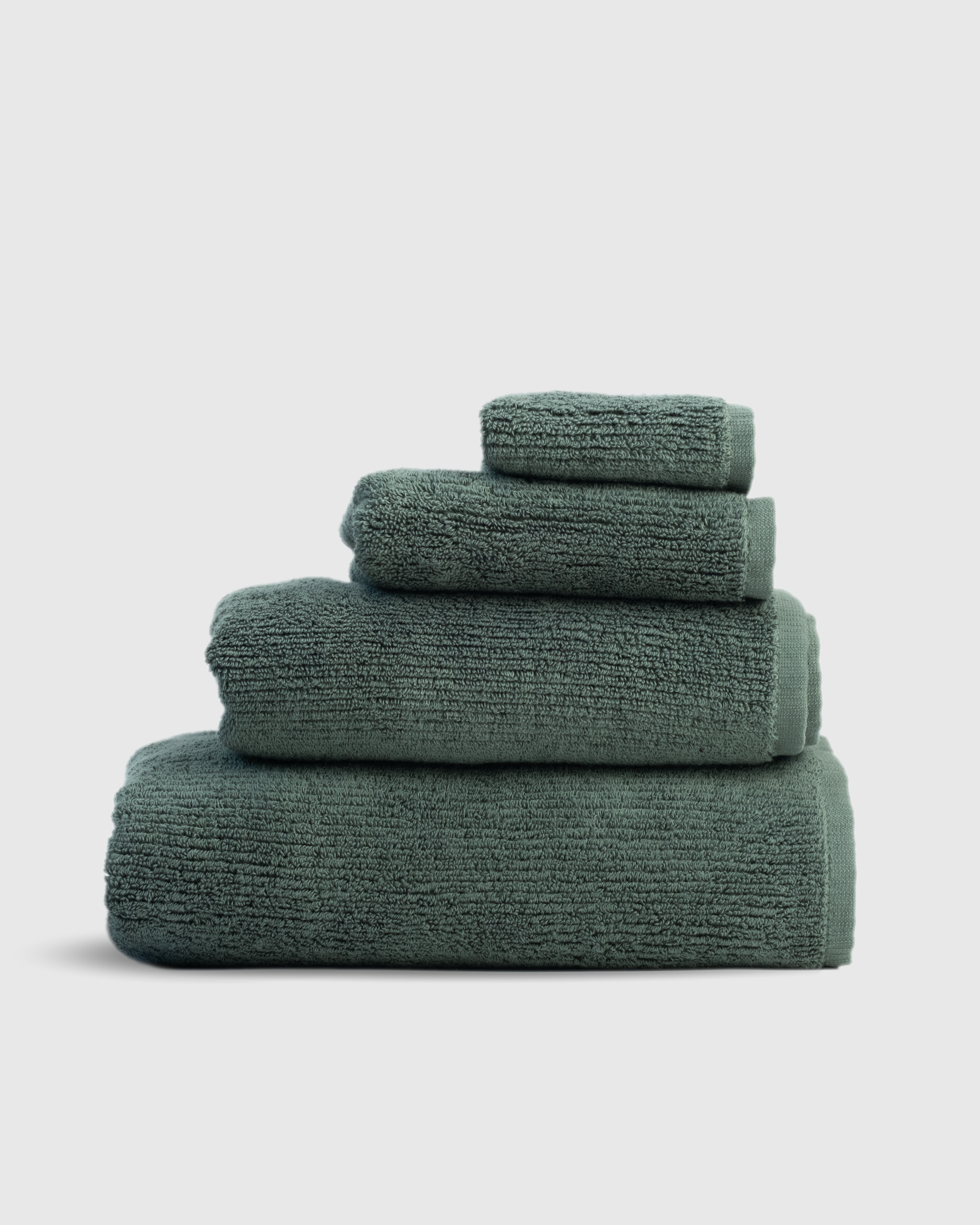 Luxury Jade Green Ribbed Bath Towels - Super Soft & Absorbent, Quick-Dry Bathroom Towel Set for Spa, Pool, and Beach Use