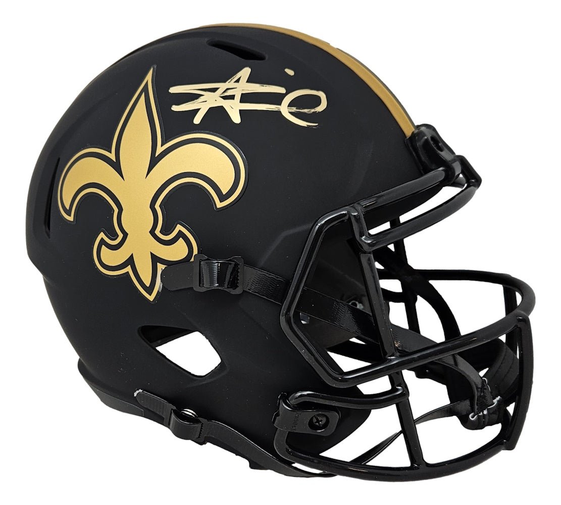 Alvin Kamara Autographed New Orleans Saints Replica Speed Helmet - Limited Edition Football Collectible for Fans & Memorabilia Enthusiasts - Perfect for Sports Bars, Man Caves & Game Room Displays