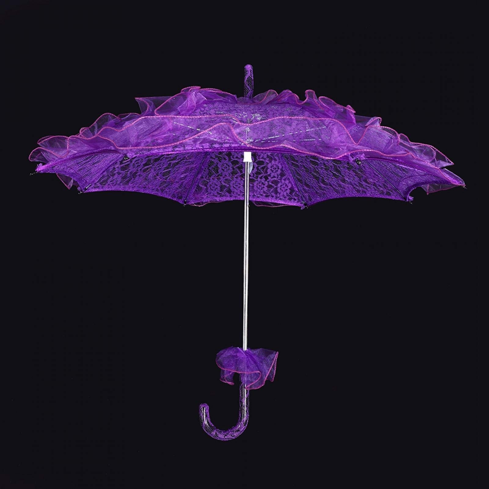 Elegant Purple Lace Wedding Umbrella - Stylish Bridal Photo Prop for Outdoor Ceremonies, Engagement Shoots & Vintage Themed Weddings