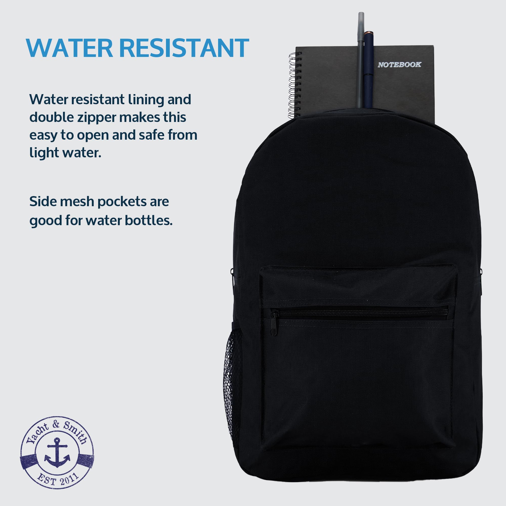 Yacht & Smith 48 Pack 17 Inch Wholesale Kids Backpacks - Water Resistant School Bags for Children | Perfect for Elementary Students, Daycare, and School Supplies Bulk Purchases