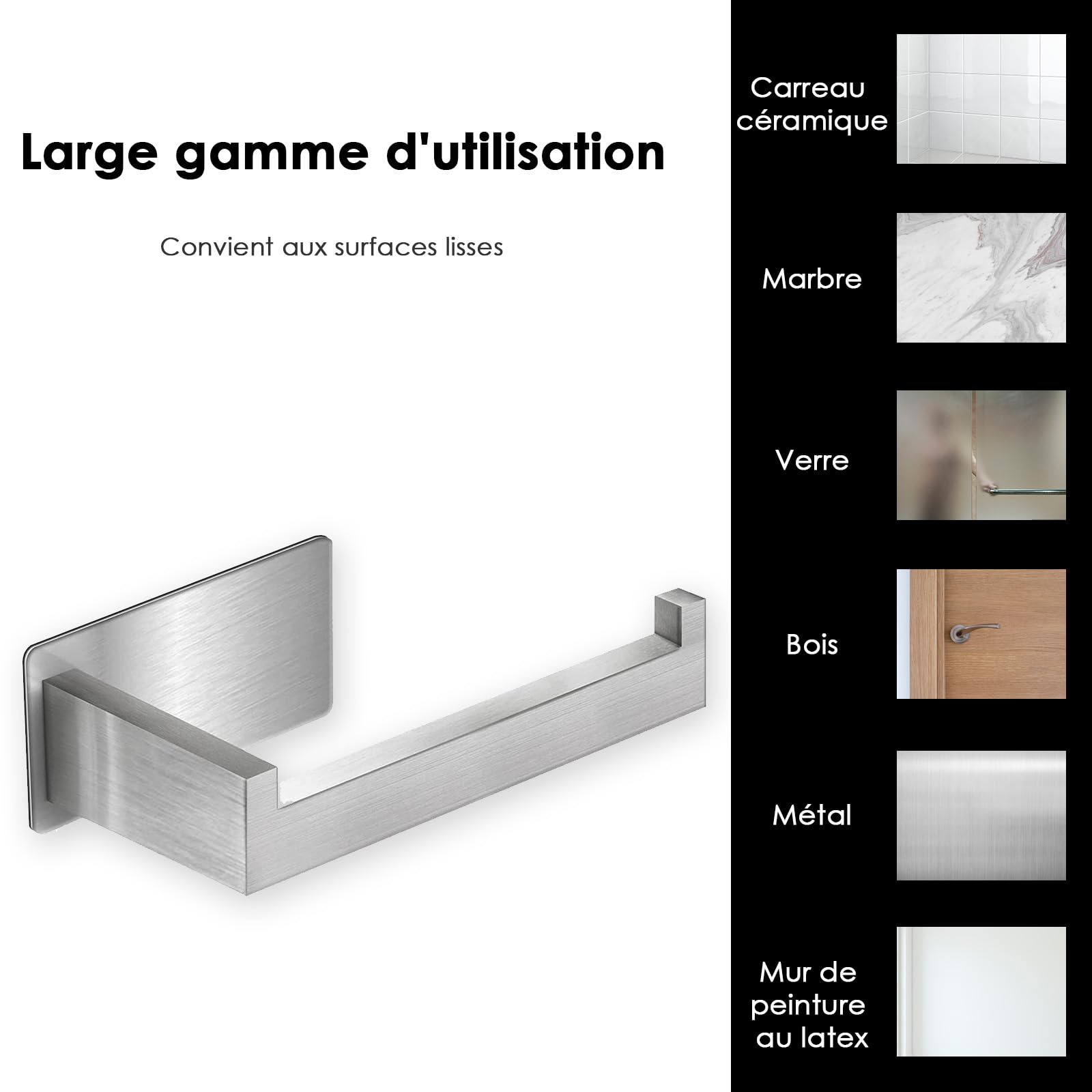 Stainless Steel Wall Mounted Toilet Paper Holder - No Drill Bathroom & Kitchen Toilet Roll Holder | Space-Saving Design for Small Bathrooms & Modern Kitchens